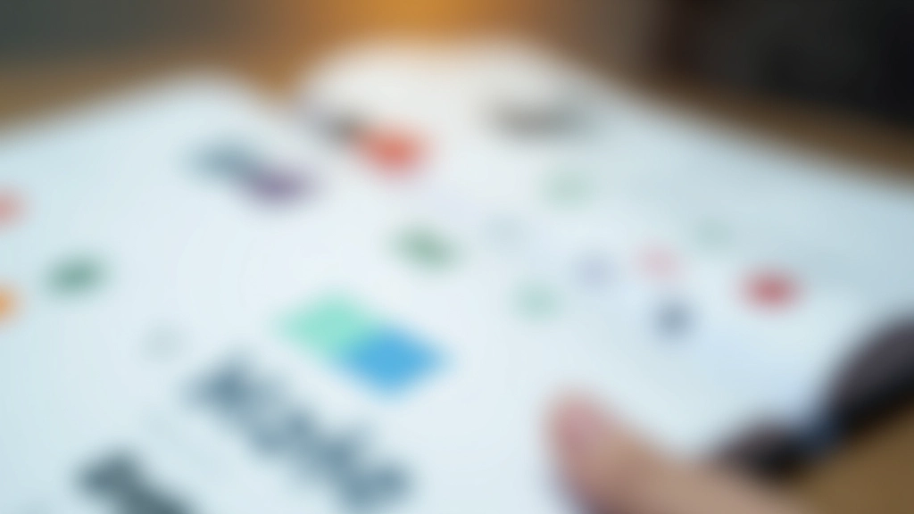 Brand guideline document pages spread out showing logo specifications, color swatches with hex codes, typography samples, and usage examples