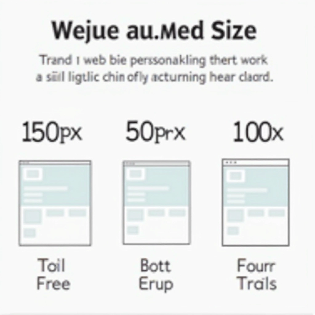 Logo sizing scale showing responsive dimensions for desktop header, mobile header, and footer placements